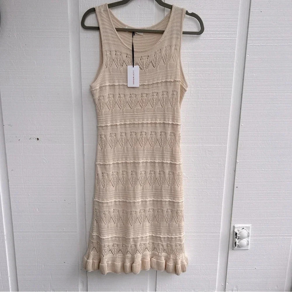Lucky Brand Dresses & Skirts - Lucky Brand Boho Chic Crochet Knit Tank Dress w/ Slip Lining / Sand Dollar / Med